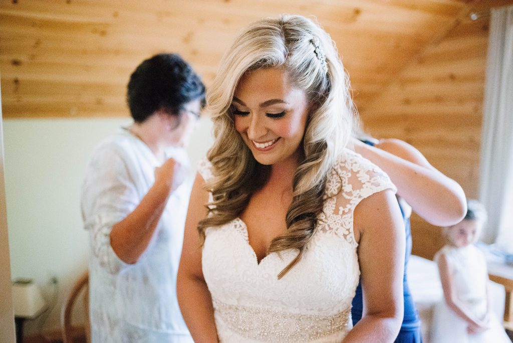 photo of beautiful bride in her dress on her wedding day